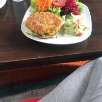 Lentil burger  at Apu Organic Nativo in Pisac