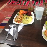 Sprouts salad and lentil paste  at Apu Organic Nativo in Pisac