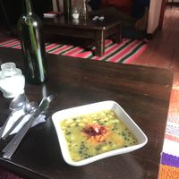 Andean bean soup at Apu Organic Nativo in Pisac