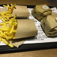 1/4lb with double cheese and air fried chips  at Earth Restaurant & Takeaway in Petersfield