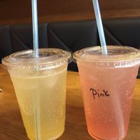 homemade lemonade and pink lemonade  at Earth Restaurant & Takeaway in Petersfield