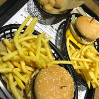 The Big Earth burgers and popcorn chicken  at Earth Restaurant & Takeaway in Petersfield