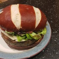 Mushroom and spinach burger at Earth Restaurant & Takeaway in Petersfield