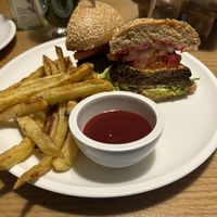 Classic burger  at Plant Cafe in Hamala