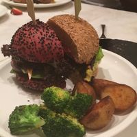 The original & beans burger  at Plant Cafe in Hamala