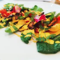 Garbanzo Pancakes 🥞 😋 Hollandaise Sauce 😋 at Plant Cafe in Hamala