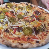 Pizza vegano yummy at Sa Cova in Mallorca