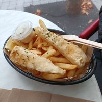 Gluten free Konjac fish and chips at The Fish Shack in Canberra