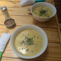 Menu del día soup at Lupito Cocina Vegana in La Paz