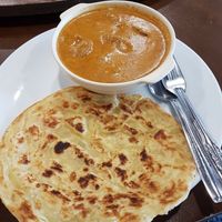Prata with curry.  The curry was very good and the roti was crispy at Once Upon a Time 千寻素食馆 in Kluang