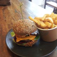 Hash and Beet with Chips, from MooFree Burgers at MooFree Burgers - North Lakes in Moreton Bay Region