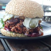 Hash n beet burger at MooFree Burgers - North Lakes in Moreton Bay Region