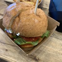 Chick’n Licken burger. Really good! at MooFree Burgers - North Lakes in Moreton Bay Region