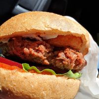 Hash & Beet burger at MooFree Burgers - North Lakes in Moreton Bay Region