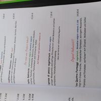 Menu with specialties at Casa Vita in Wernigerode