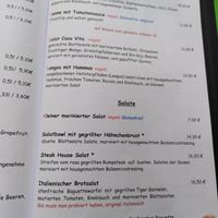 Menu, vegan at Casa Vita in Wernigerode