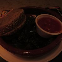 Pimientos de Padrón (small, sometimes hot Spanish green peppers, fried and sprinkled with sea salt, plus a dip of your choice)  at Celona in Saarbrucken