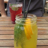 Orange Thyme Tea (with fresh thyme, orange slices, and freshly squeezed orange juice) at Celona in Saarbrucken