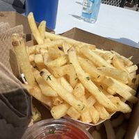 Truffle fries. Strong truffle taste. Paired great with the Word Burger.  at Word of Mouth - Food Truck in Los Angeles