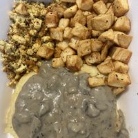 Vegan Biscuits & Mushroom Gravy  at Lazy Day Cafe in Salt Lake City