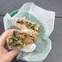 Olde City with tempeh, portobello, tomato, etc   at Living on the Veg in Beach Haven
