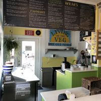 Inside the restaurant, ordering counter. at Living on the Veg in Beach Haven