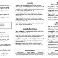 Menu as of July 2020 (there is another side with breakfast fares and smoothies which I forgot to take). at Living on the Veg in Beach Haven