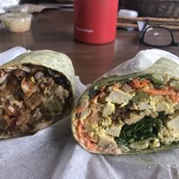 BBQ seitan wrap and the Todd wrap (special) at Living on the Veg in Beach Haven