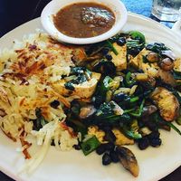 Tofu Salsa Scrambler also really good. at Southern Belles Pancake House in Barrington