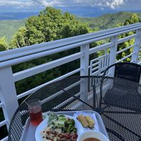 Vegan Alfredo with sun dried tomatoes, garlic bread, bolognese, vegan Caesar salad, & minestrone soup  at Art of Living Retreat Center in Boone