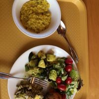 lunch- salad and kicheri at Art of Living Retreat Center in Boone