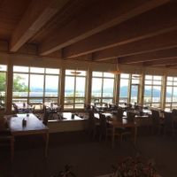Your view for lunch or dinner in the dining hall at Art of Living Retreat Center in Boone