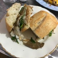 Vegan mushroom sandwich  at The Churro Bar & Vegan Bakery in Cusco