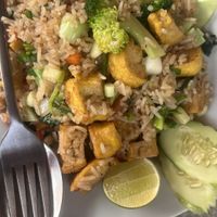 Rice with tofu and vegetables  at The Chill in Trat