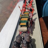 Soldiers in the window at Momo Cafe in South West London