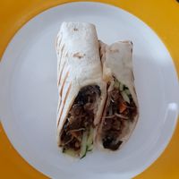 Crunchy tofu & aubergine wrap at Momo Cafe in South West London