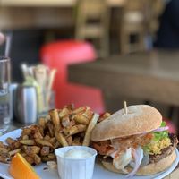 Veganator vegan burger, fries, vegan mayo! at Chez Victor - St Paul in Quebec
