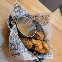 Mushroom 'tendies' (faux wings made of lion's mane mushrooms) at Twisted Burger Company in Sheffield