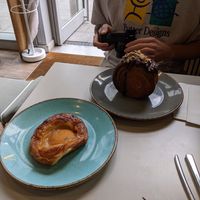 Vegan danish pastry and vegan chocolate Croll at Arapina in South East London