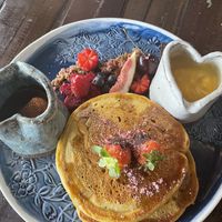 Pumpkin pancakes  at The Cardamom Pod in Broadbeach