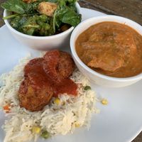 Kofta balls, marinated tofu salad and tikka tofu curry. 👌🏽 at The Cardamom Pod in Broadbeach