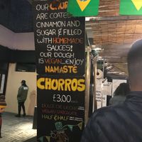 Vegan option clearly marked  at Brazilian Churros - Food Stand in South East London