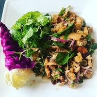 Vegan Laotian dish at Thai Fire in Kampot