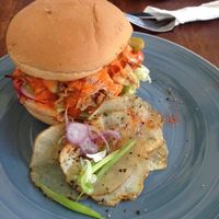 Jackfruit "pulled pork" burger - Vegan at Cafe Kumbuk Good Market in Colombo