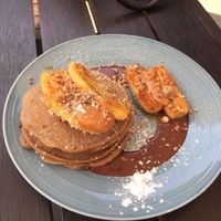 Burnt caramel pancakes - Vegan at Cafe Kumbuk Good Market in Colombo