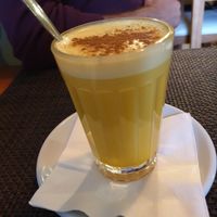 golden milk at Bruta Flor in Lisbon