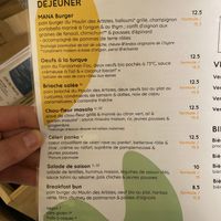 Menu  at MANA in Aix-en-provence