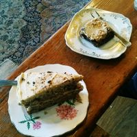 PB Banana Cake & Salted Caramel Brownie at The Cran in Glasgow