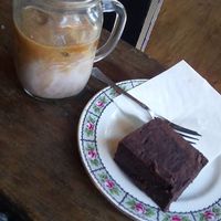 Brownie & Iced Coffee. at The Cran in Glasgow