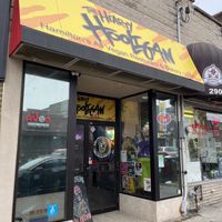 Outside #Veganuary at The Hearty Hooligan in Hamilton